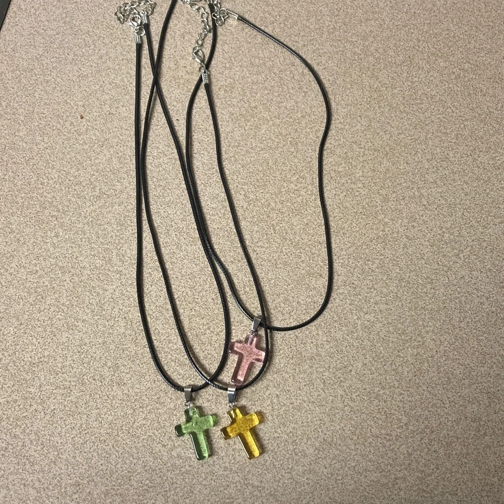 4/$20 bundle and save Kids Cross Pendant Necklace - Pink, Green, Yellow
